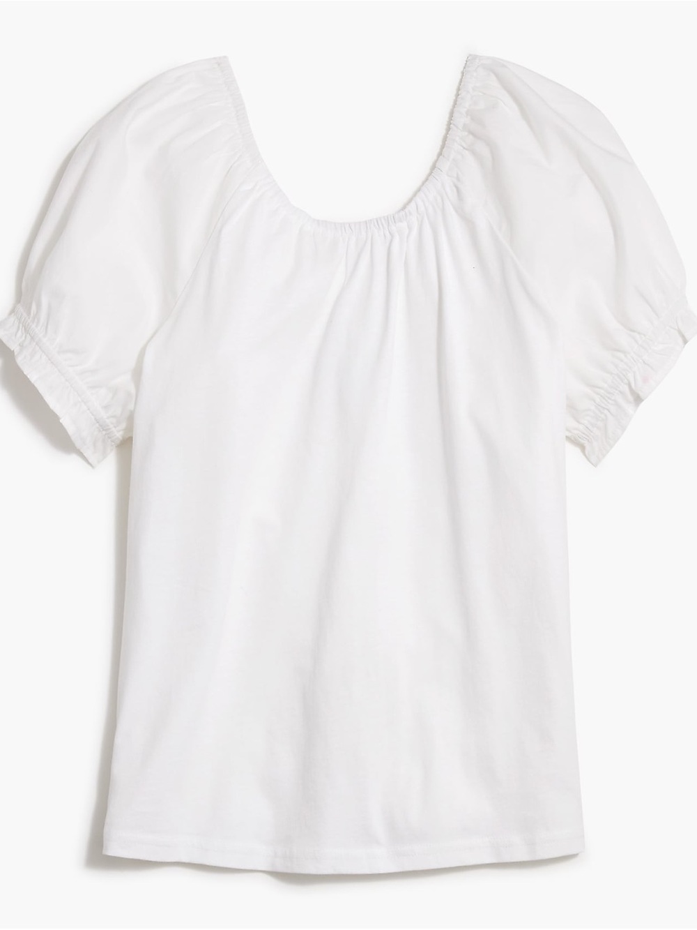 J. Crew Factory White Puff-Sleeve Scoop Neck Top with tie back size XS